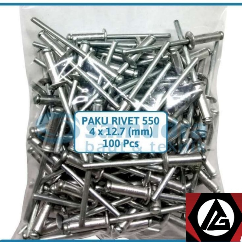 Jual Paku Rivet AP Nichie 550 Size 4mm X 11mm Isi 100 Pcs Shopee