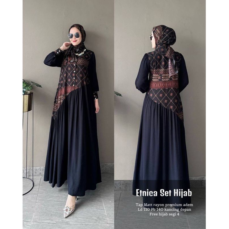 Jual GAMIS ZARA SET HIJAB ETNIK Aurel Shopee Indonesia