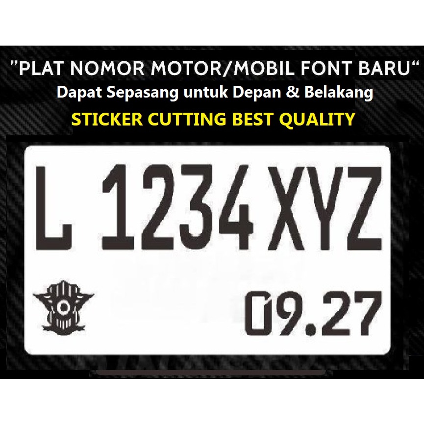 Jual MURAH Sticker Huruf Angka Plat Nomor Motor Mobil Rapi Awet Tahan