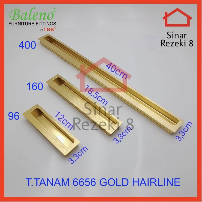 Jual Tarikan Handle Tanam 6656 GOLD Pintu Geser Sliding Laci Lemari