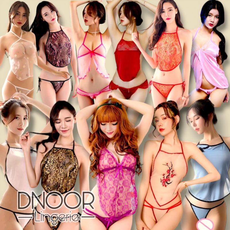 Jual Set Lingerie Camisole Gstring Motif Baju Tidur Dinas Istri