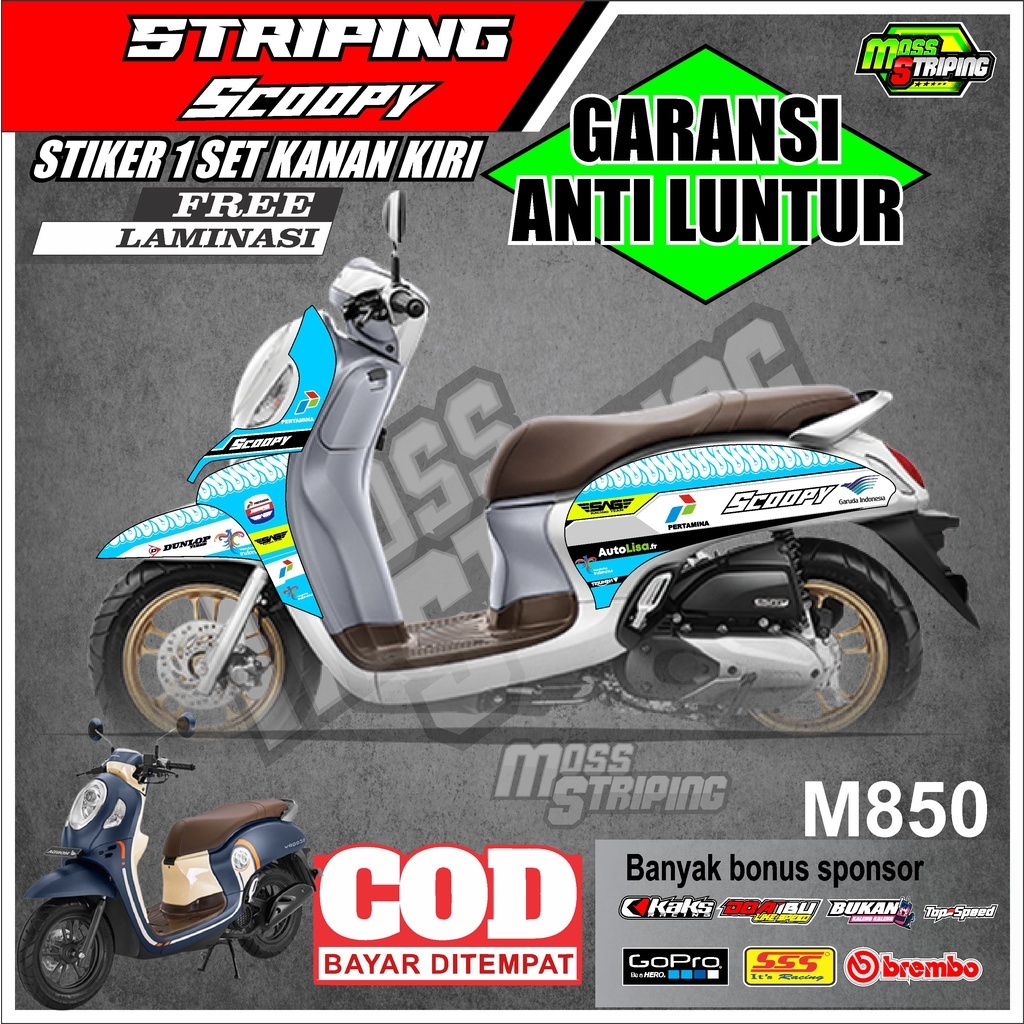 Jual Striping Stiker Motor Scoopy New Sticker Setriping