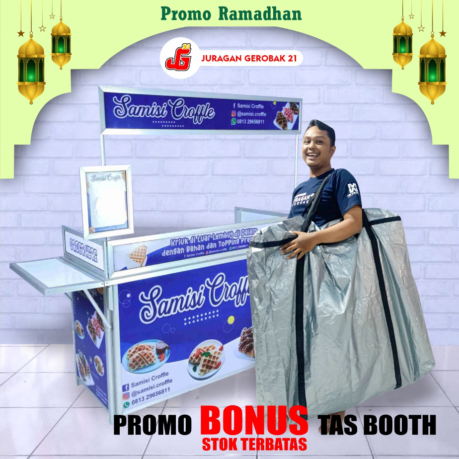 Jual Promo Free Tas Booth Portable Jumbo Sekat Meja Samping Gerobak