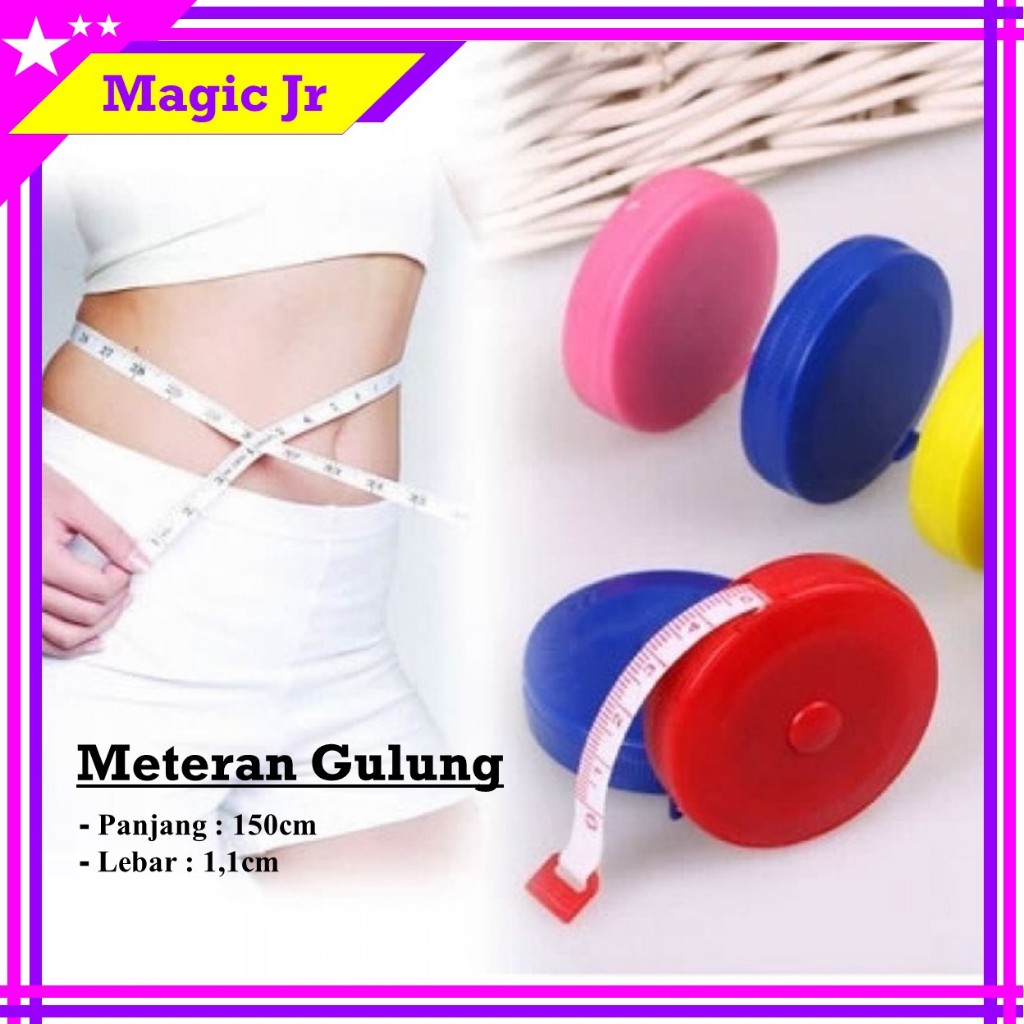 Jual Meteran Baju 1 5m Gulung Mini Roll Putar 150cm Pita Alat Pengukur