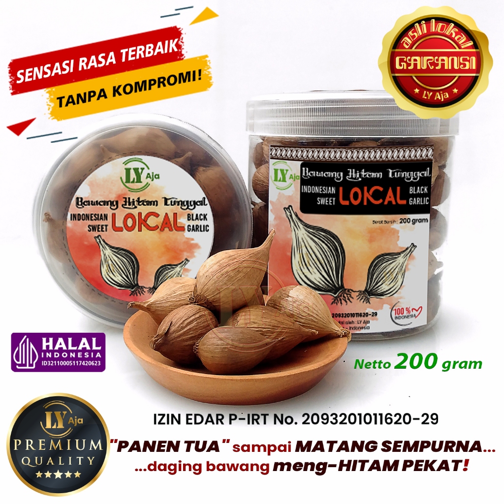 Jual Bawang Hitam Tunggal Lanang LOKAL 200 Gram LY Aja Super Premium