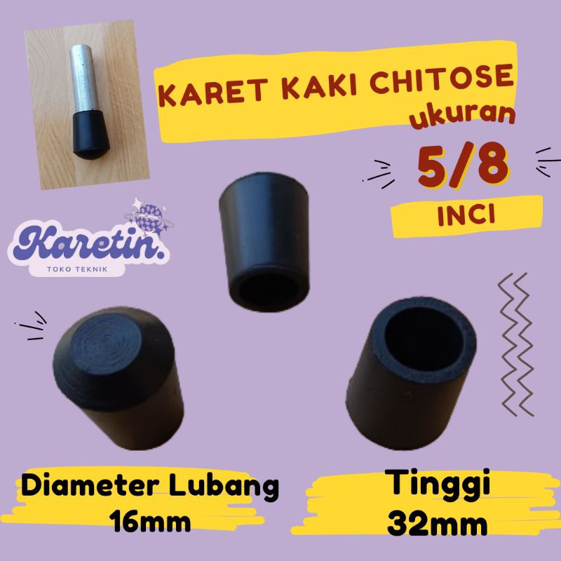 Jual Karet Kaki Chitose Cop Inch Mm Kaki Meja Kursi Rak Pipa