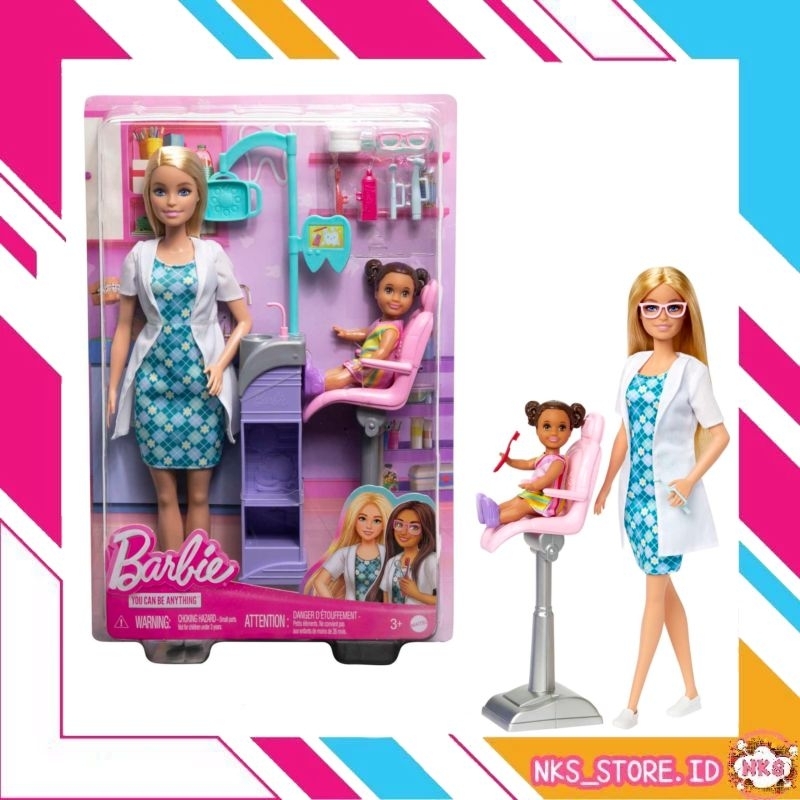 Jual Barbie Careers Dentist Doll And Playset With Accessories Mainan