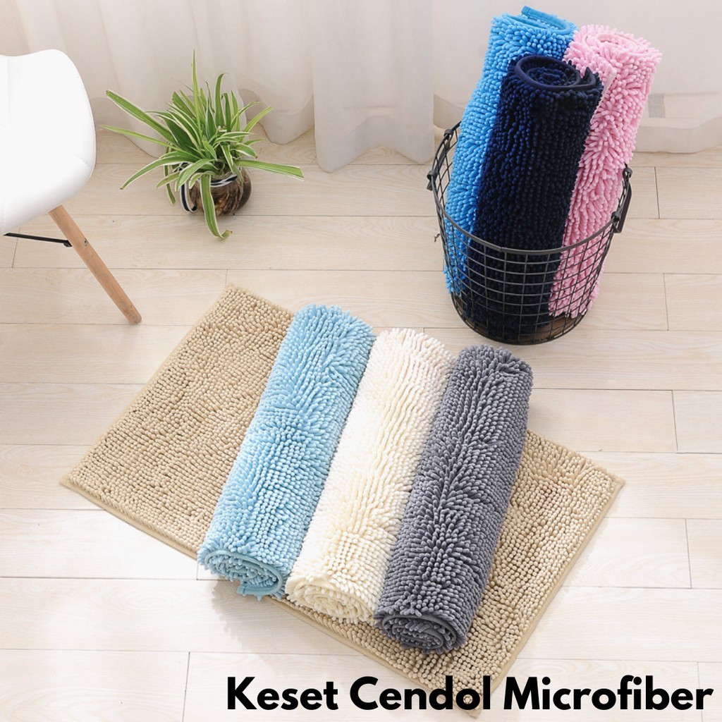 Jual World Home Keset Kaki Cendol Bulu Microfiber Anti Slip Serap