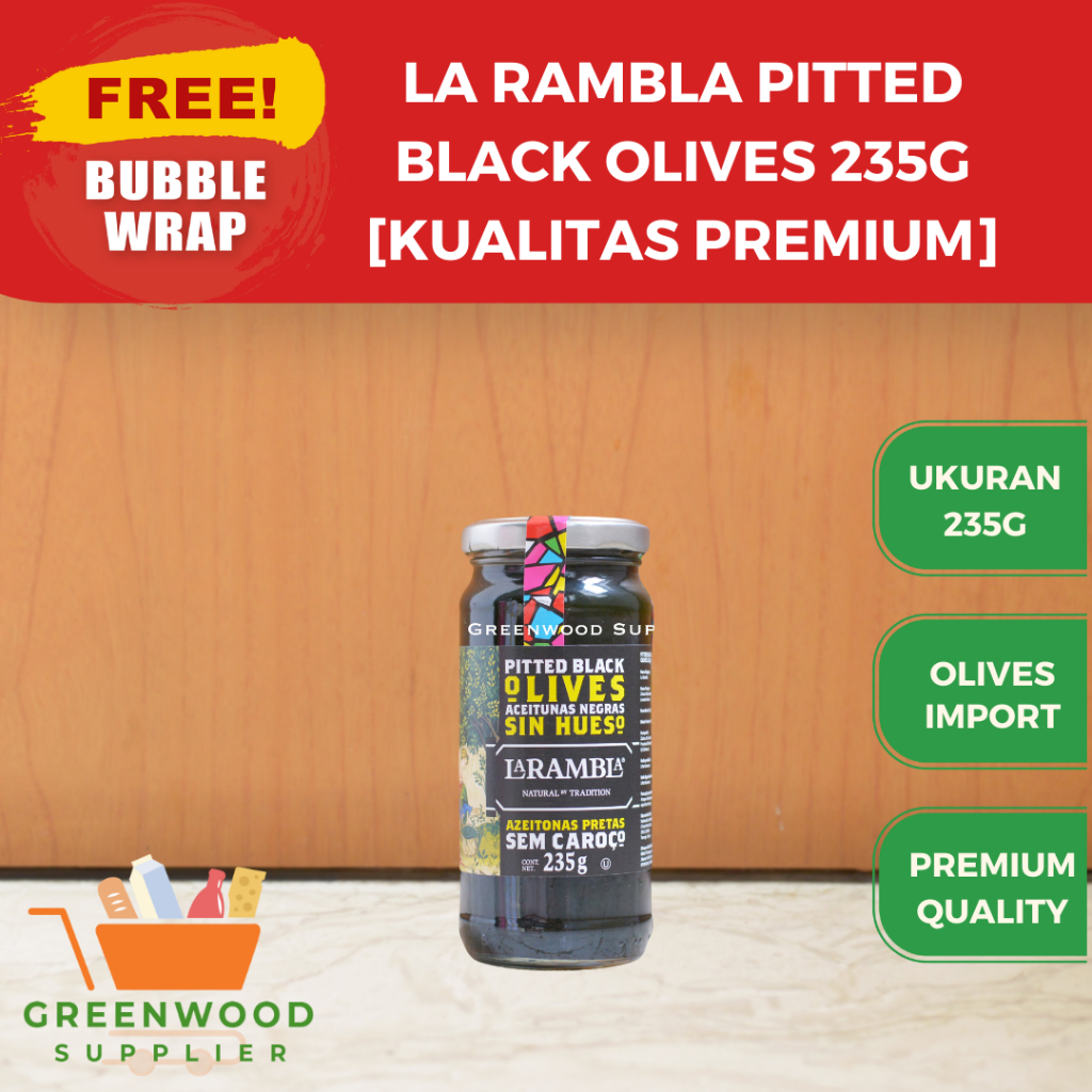 Jual La Rambla Pitted Black Olives 235G Shopee Indonesia