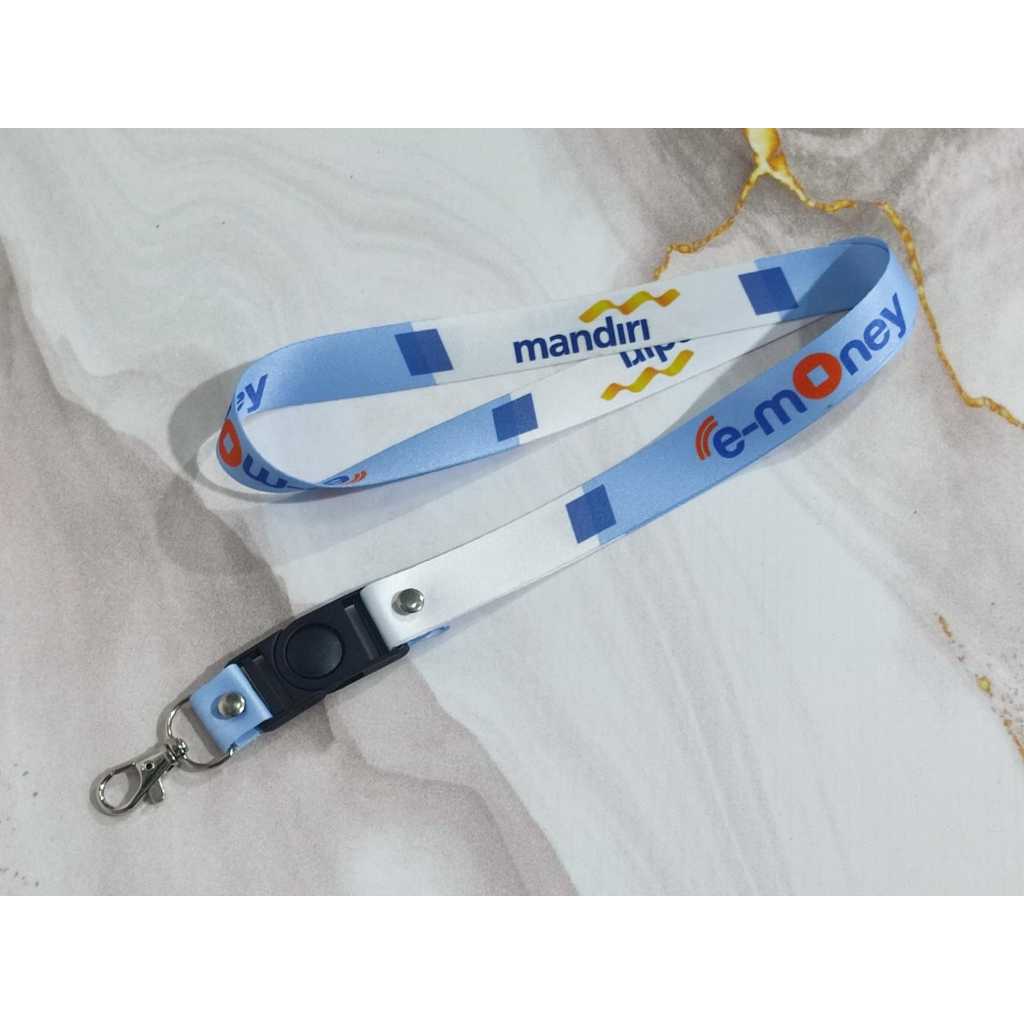 Jual BISA SATUAN Lanyard E MONEY E Money Full Printing Cetak 2 Sisi