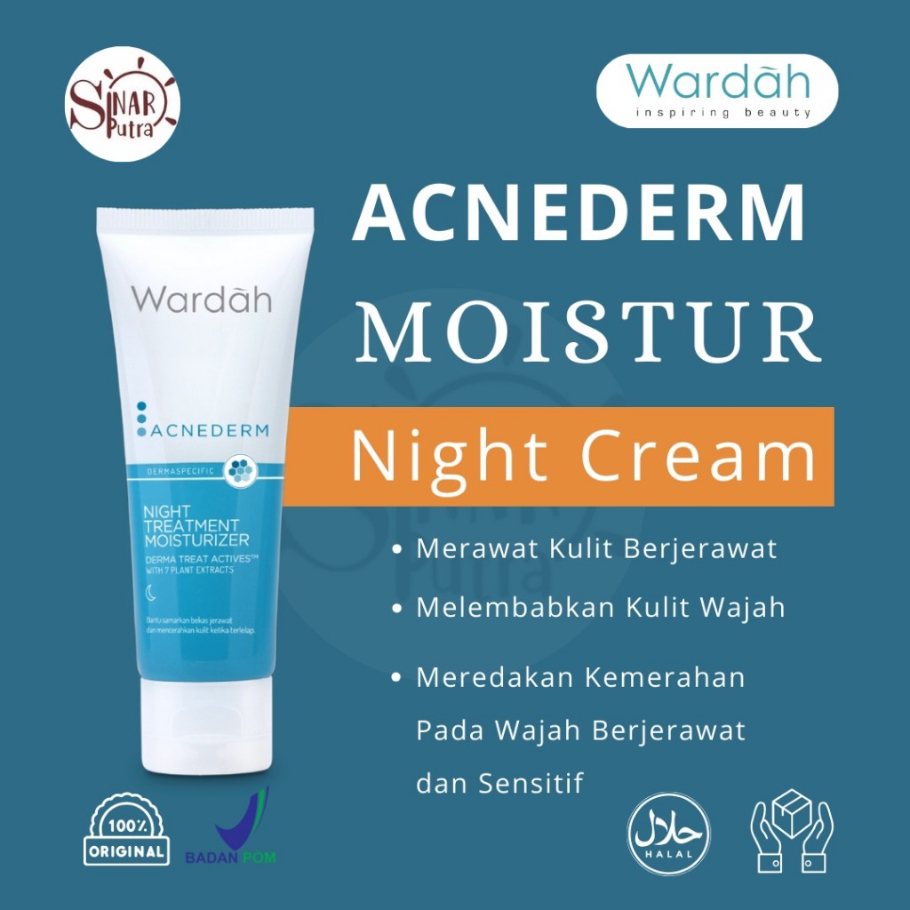 Jual Wardah Acnederm Night Treatment Moisturizer Ml Shopee Indonesia