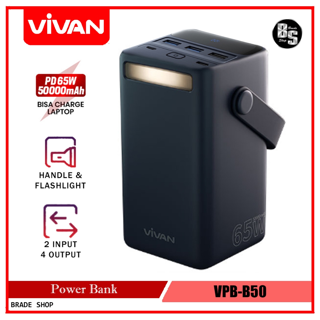 Jual Powerbank Vivan 65W 50000 Mah Bisa Untuk Laptop With Handle