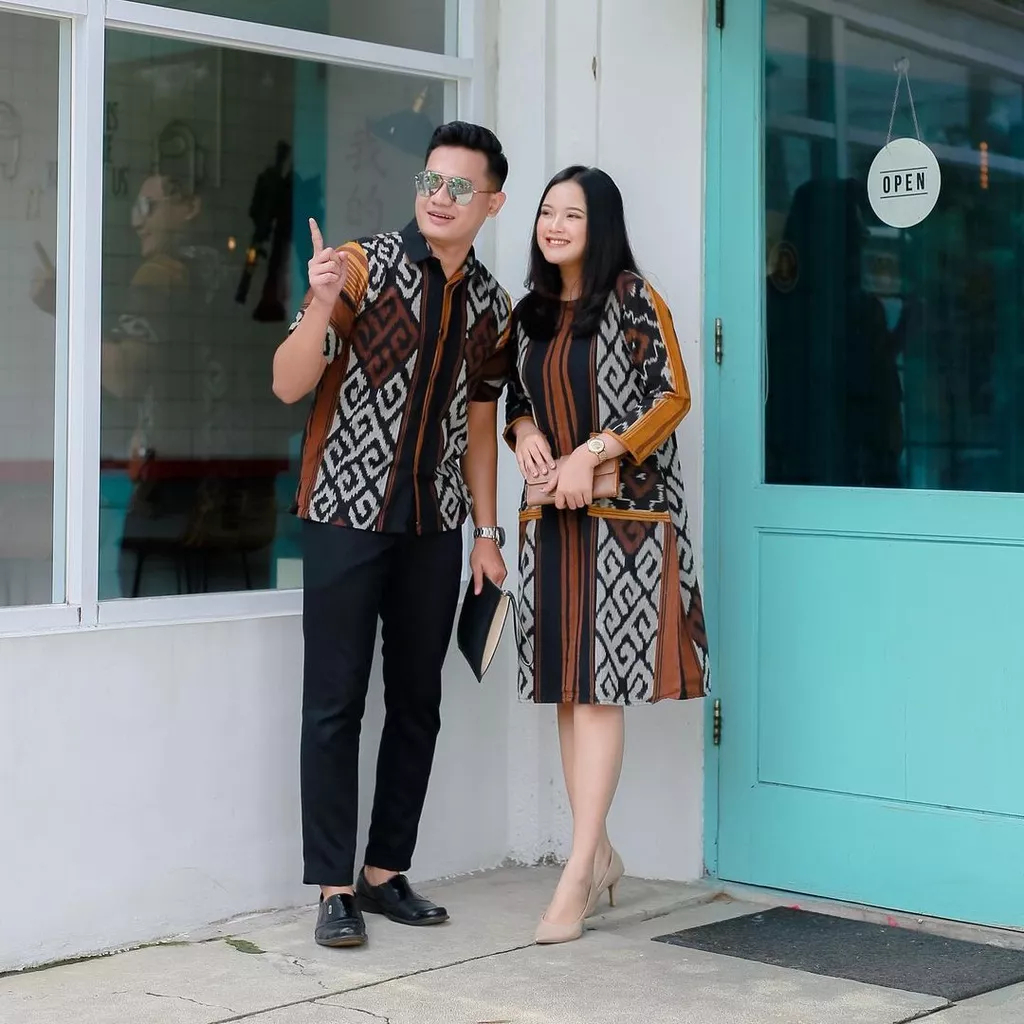 Jual Baju Pasangan Dress Kemeja Baju Tenun Couple Tunik Motif Etnick