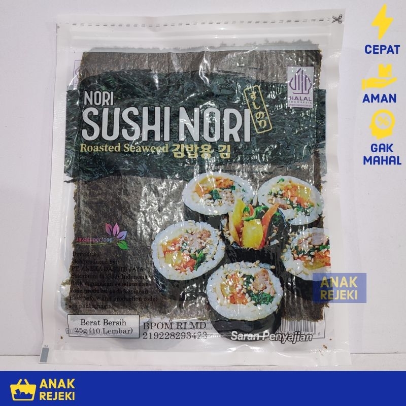 Jual Sushi Nori Gold 10 Lembar Java Seaweed Rumput Laut Premium 10s