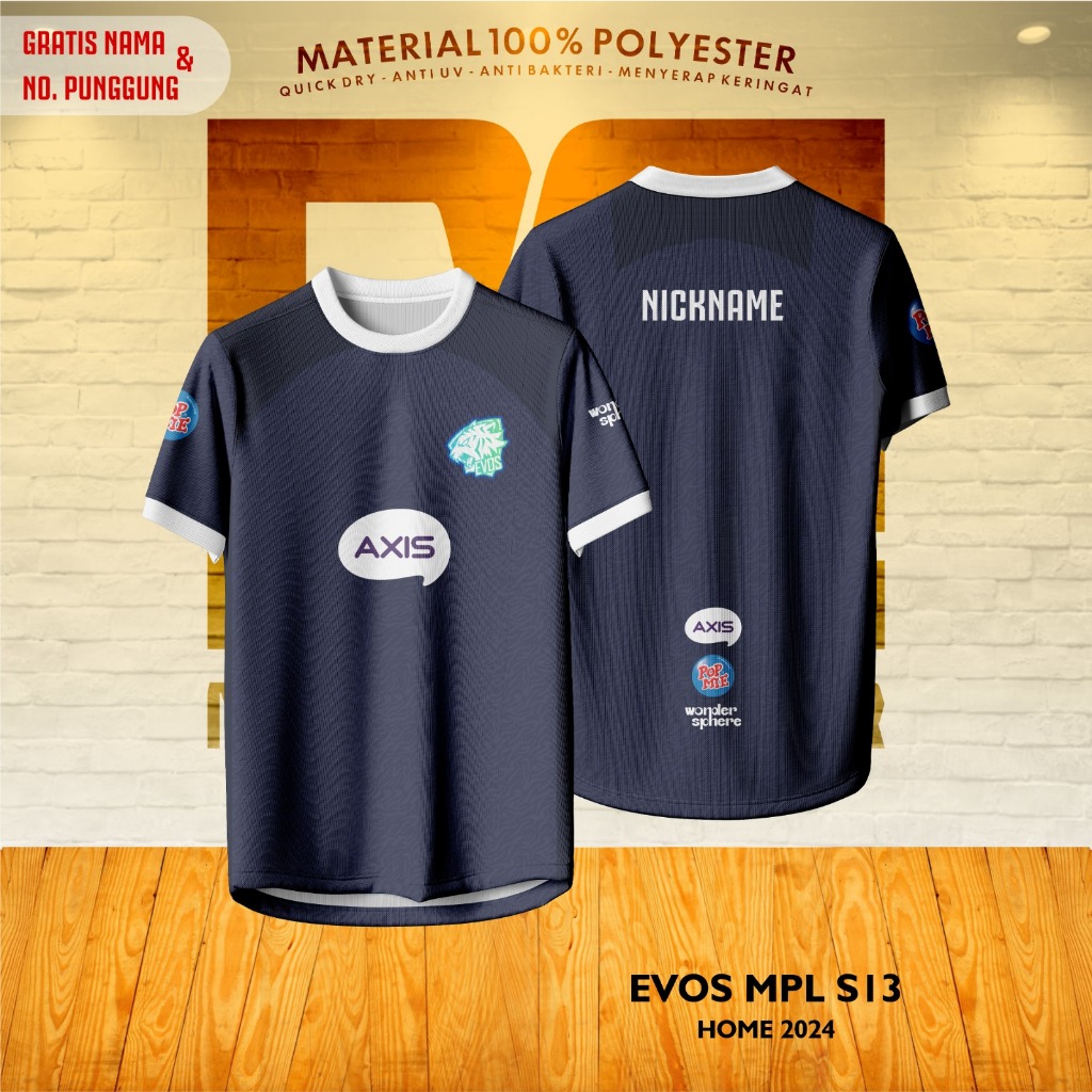 Jual Jersey Kaos Baju Atasan Suporter Evos Mpl S Navy Shopee