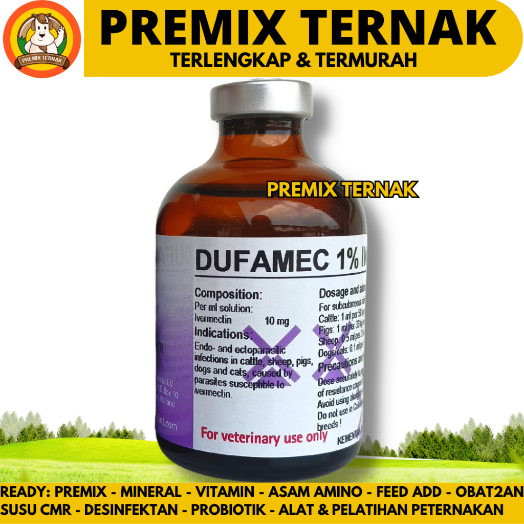 Jual Dufamec Inj Ml Obat Cacing Kutu Kudis Scabies Ampuh Untuk