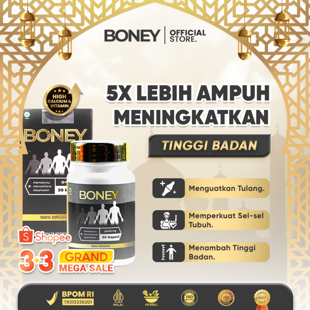 Jual Boney Kapsul Peninggi Herbal Naik Cm Bantu Tinggiin Badan