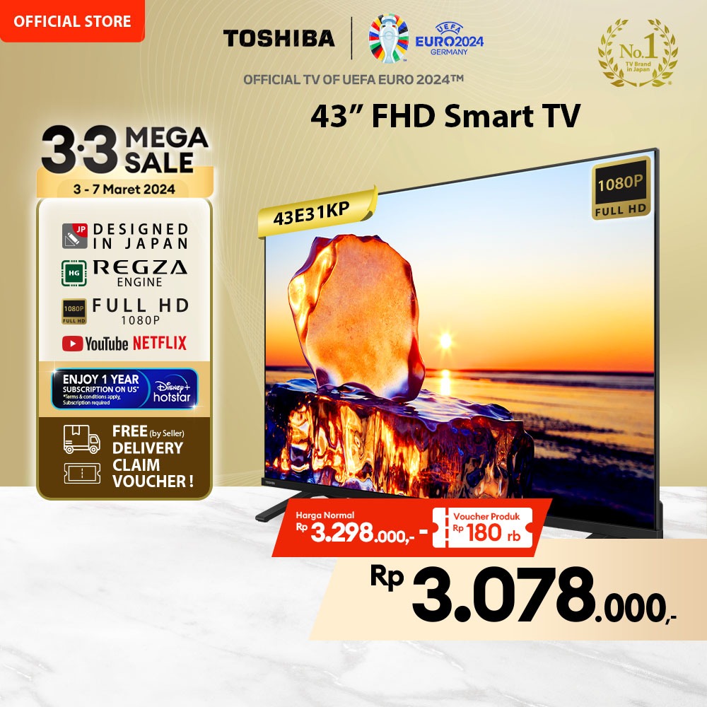 Jual FREE ONGKIR JABODETABEK KHUSUS ONLINE Toshiba TV 43 FHD Smart