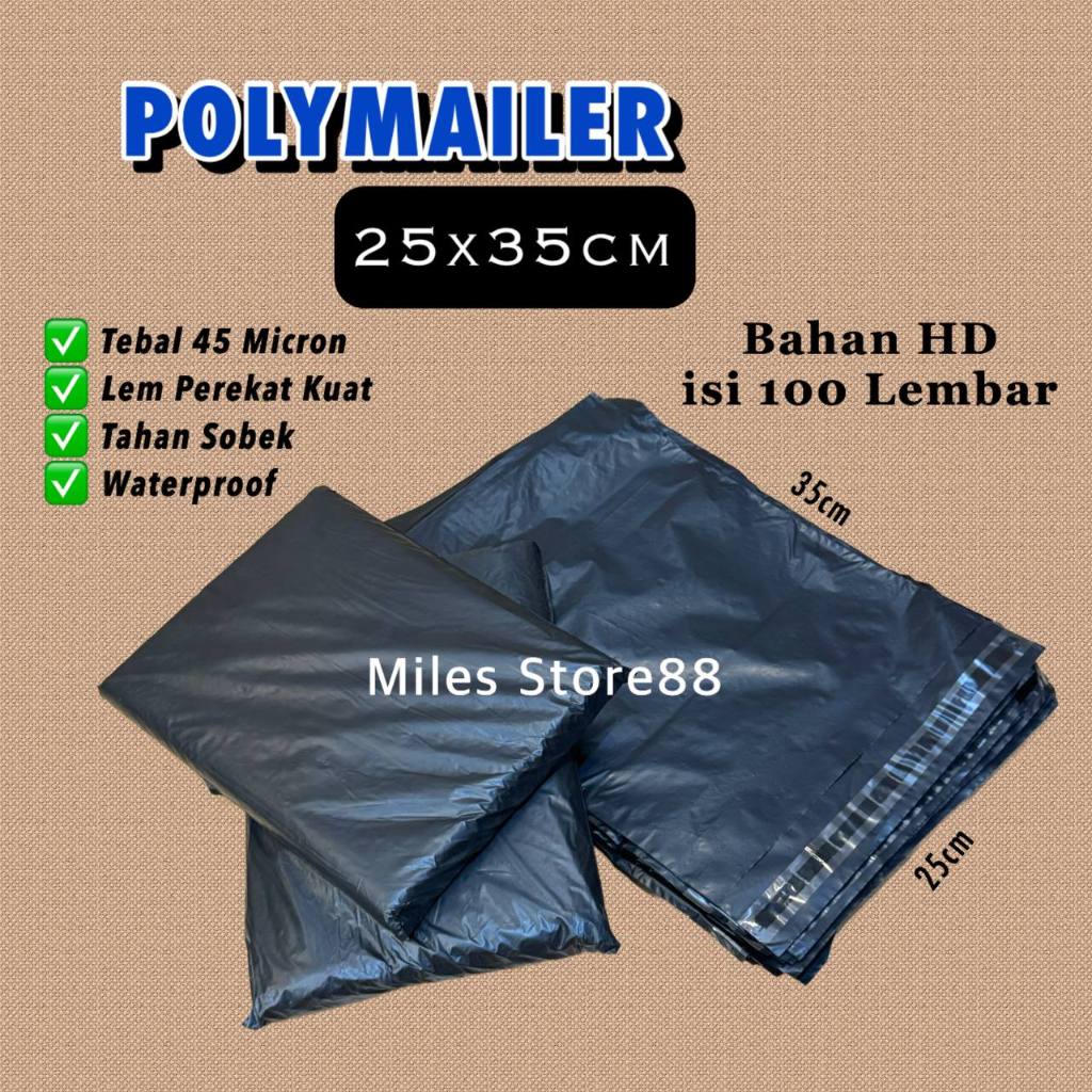 Jual Plastik Packing Polymailer X Hitam Hd Isi Pcs Lem Perekat