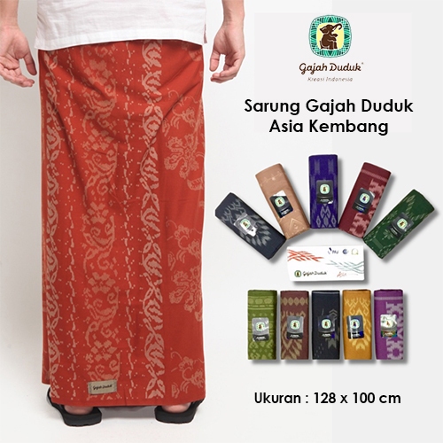 Jual SARUNG GAJAH DUDUK Asia Kembang Sarung Kain Tenun Sarung Pria