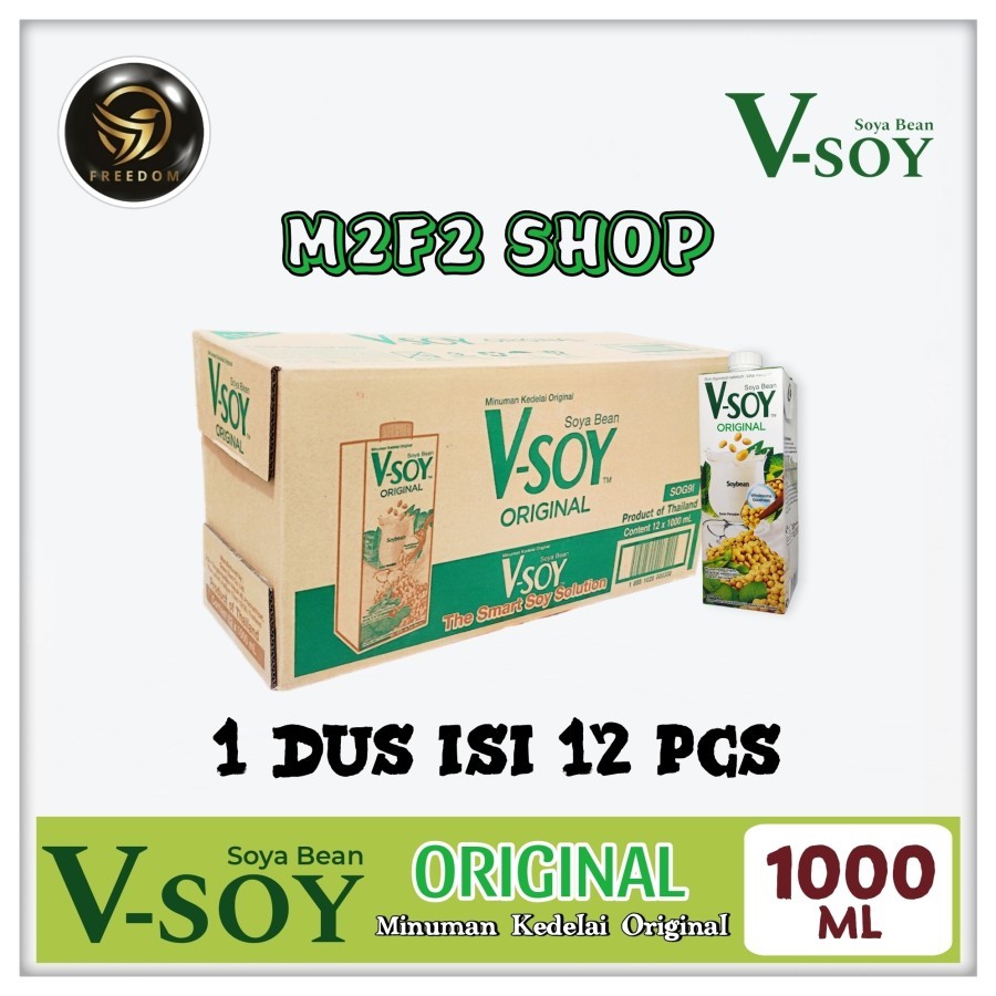 Jual V Soy Soya Bean Milk Original Susu Kedelai Kotak UHT 1000 Ml