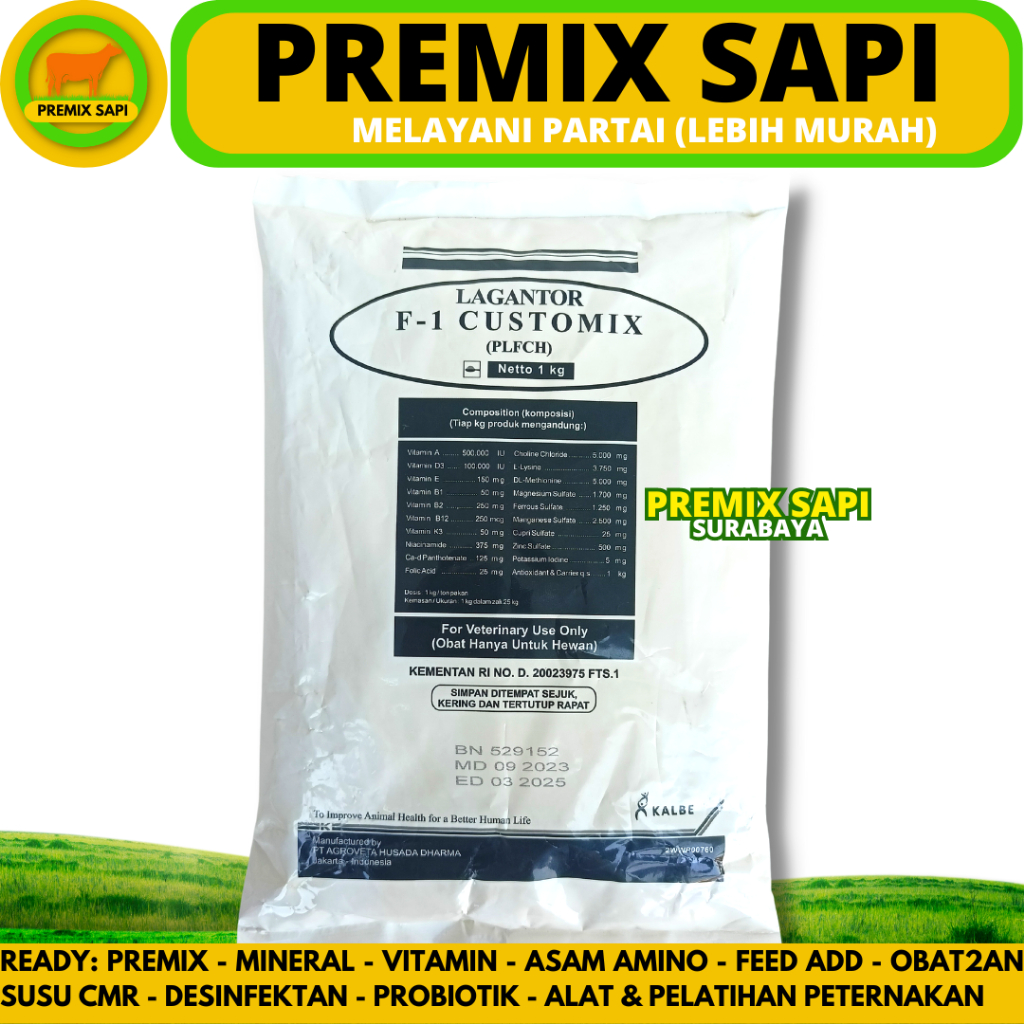 Jual LAGANTOR F1 CUSTOMIX 1KG Premix Penggemukan Sapi Kambing Kelinci