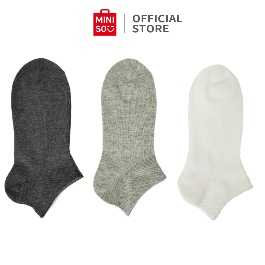 Jual Miniso Kaos Kaki Pria Pendek Hitam Solid Cowok Pasang Kaos Kaki