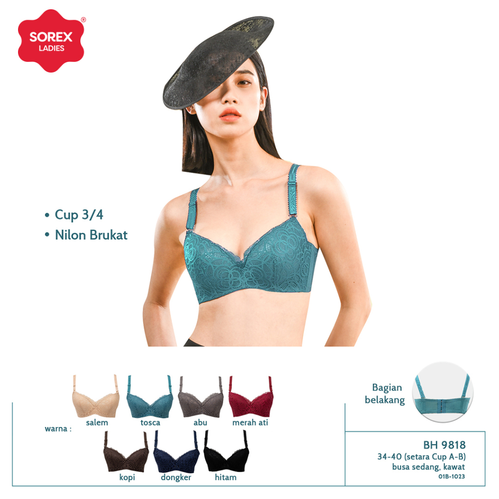 Jual Sorex Bra Busa Kawat Kait Setara Cup A B Brukat Cantik Erina Bh