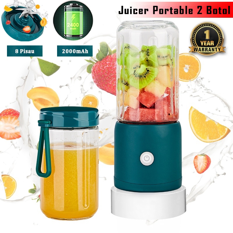 Jual Juice Blender Portable Mata Pisau Stainless Steel Kaca Tebal