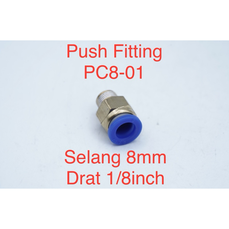 Jual PC8 01 Pneumatic Nepel Fitting Lurus Selang 8mm Drat 1 8inch