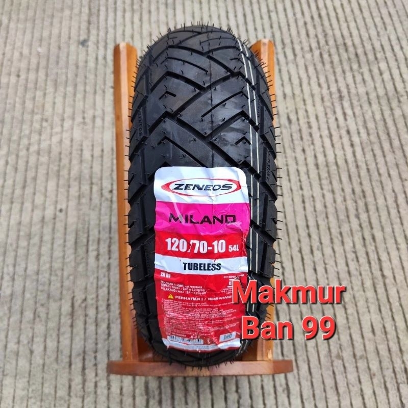 Jual Ban Motor Vespa Zeneos ZN 87 120 70 10 Tubeless Milano Ban Motor