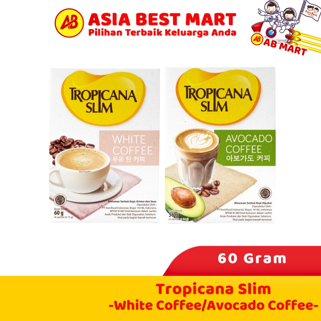 Jual Tropicana Slim White Avocado Coffee 4 Sachet Kopi Susu Nikmat