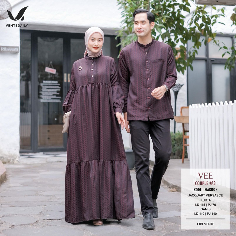 Jual VENTE DAILY ZAURA Couple Gamis Kurta Sarimbit Kondangan Kekinian