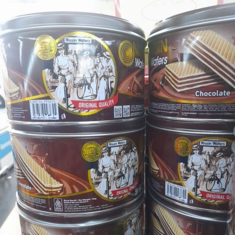 Jual Nissin Wafer Chocolate Kaleng 200 G Shopee Indonesia