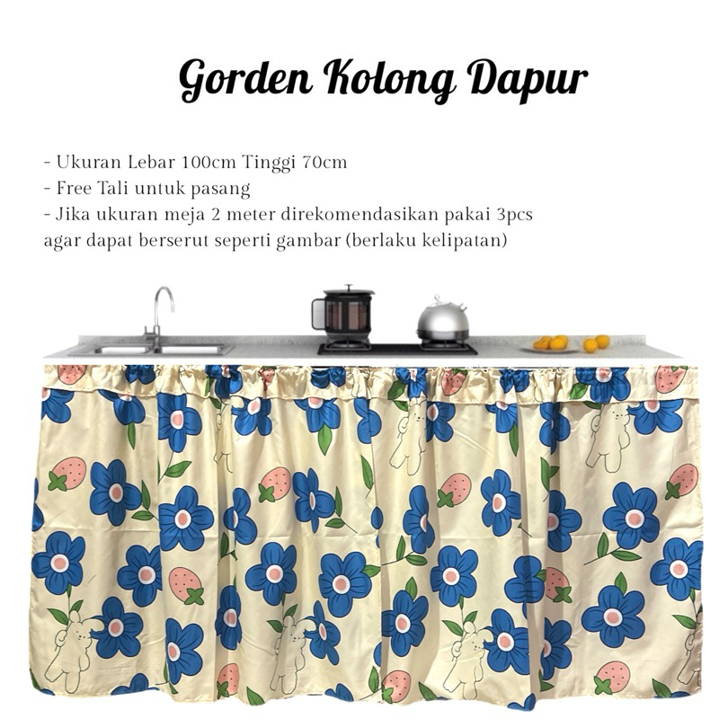 Jual Gorden Kolong Dapur Minimalis Uk X Cm Free Tali Gorden