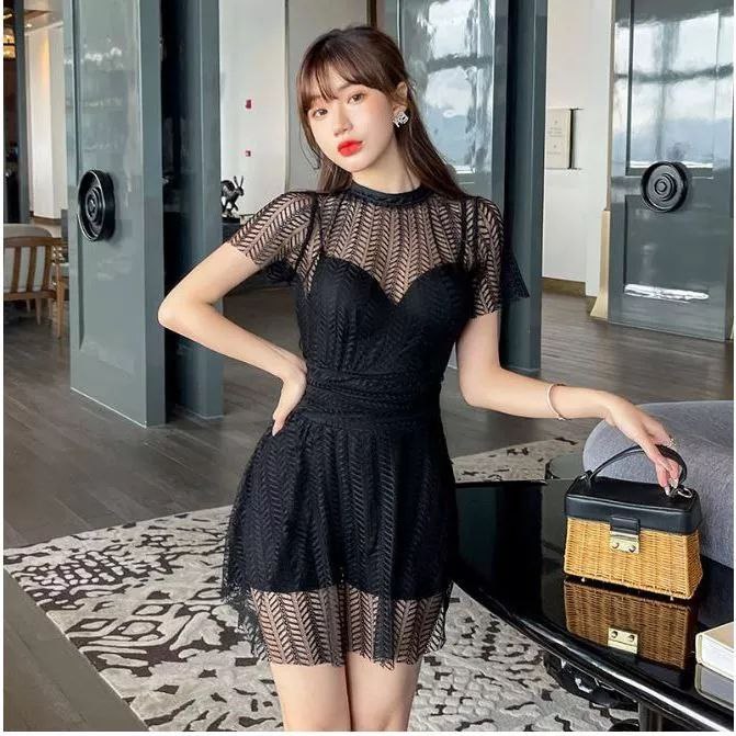 Jual Sexy Bikini Swimsuit Monokini Wanita Korean Model Dress Terusan Shopee Indonesia