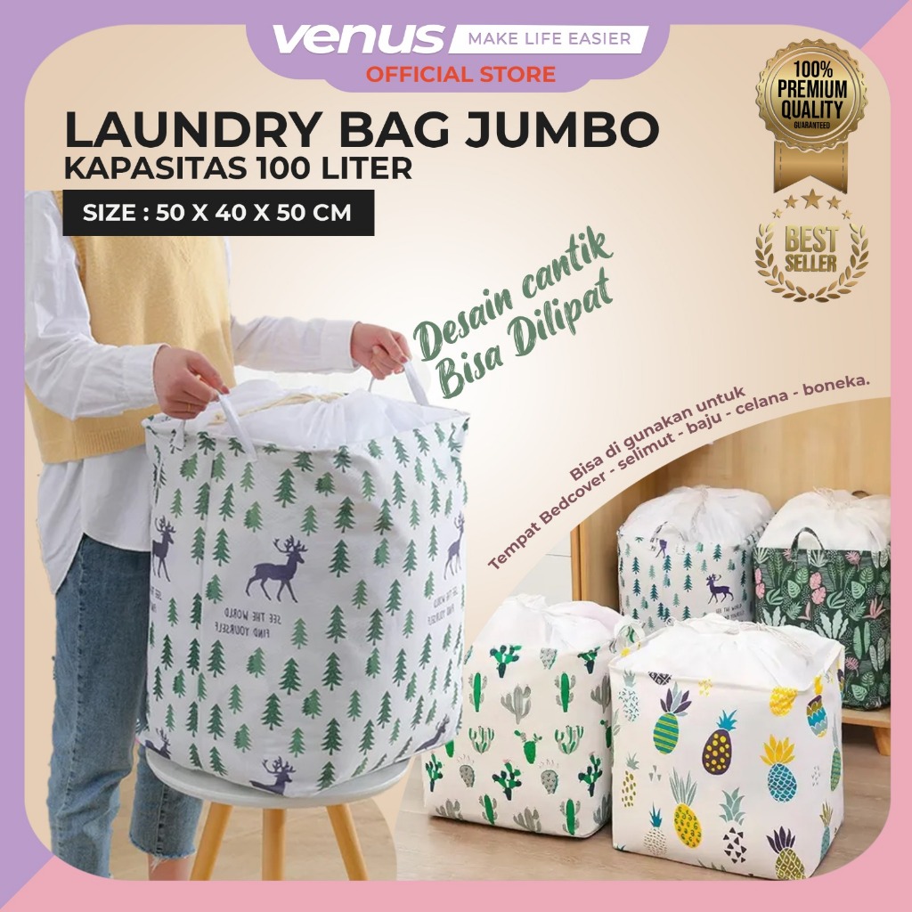 Jual Venusjkt Laundry Bag Jumbo Kantong Penyimpanan Liter