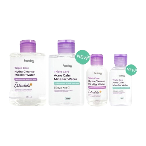 Jual Facetology Triple Care Micellar Water Acne Calm Hydra Cleanse