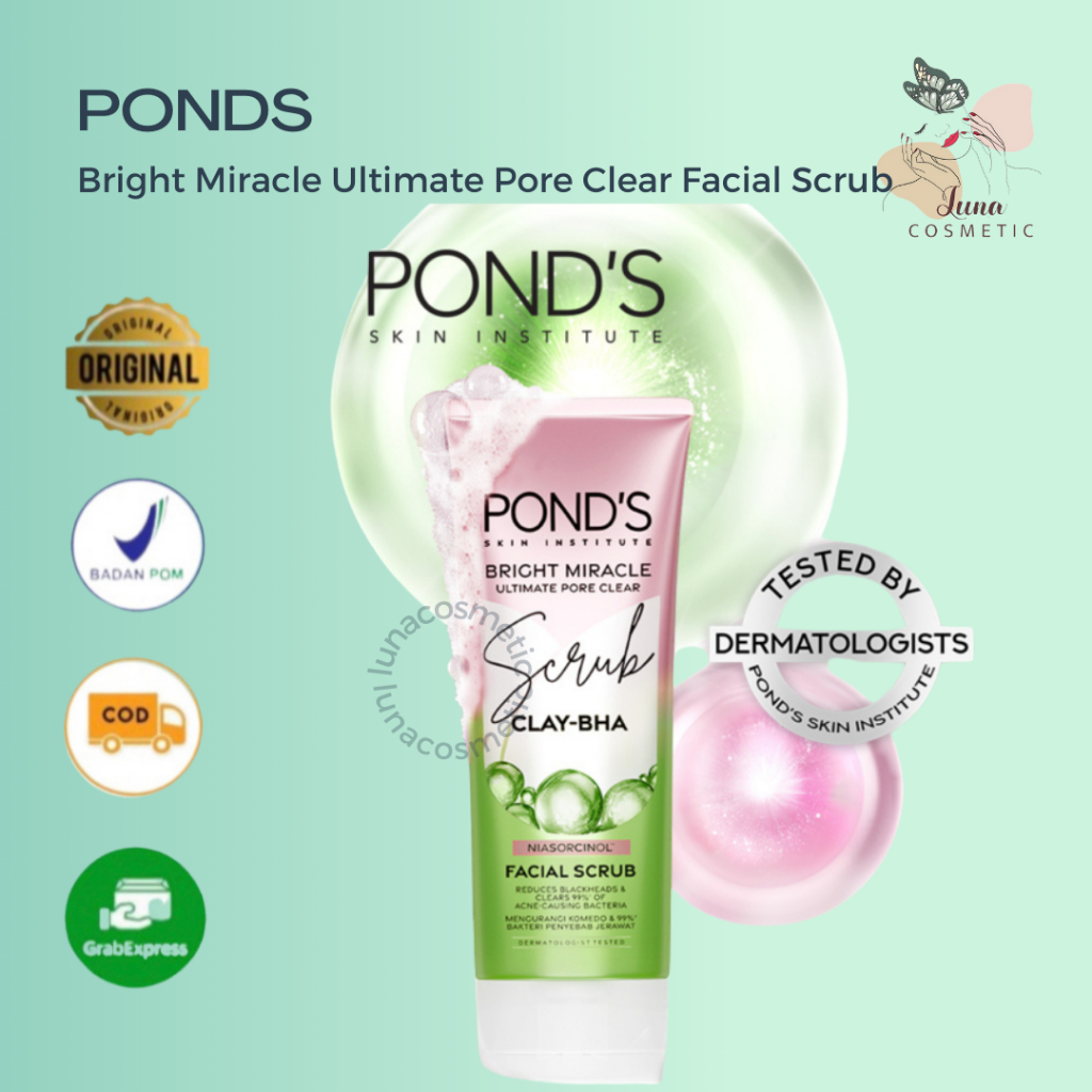 Jual PONDS Bright Miracle Ultimate Pore Clear Facial Scrub 100G