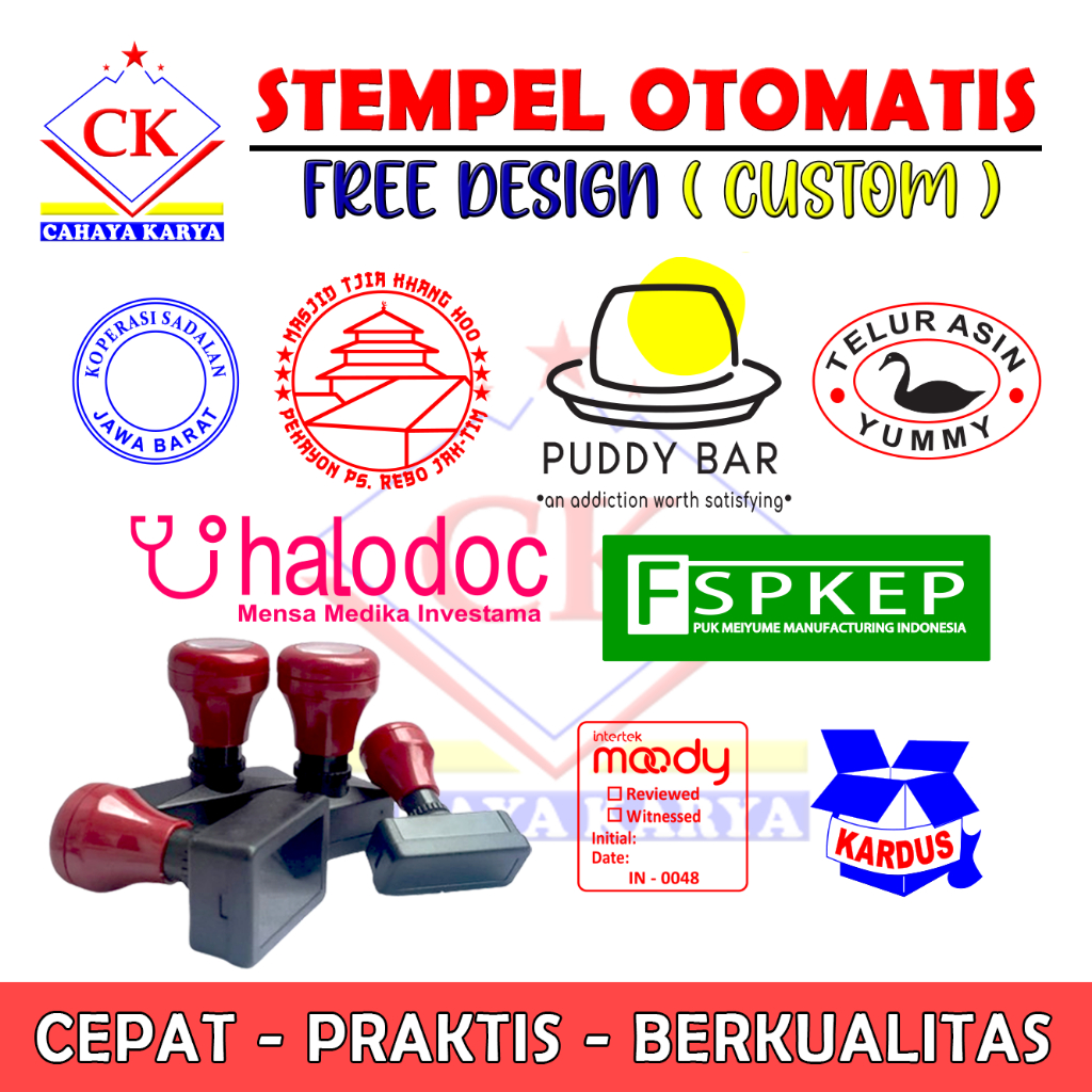 Jual Stempel Warna Ukuran Kecil Otomatis Stempel Custom Free Design