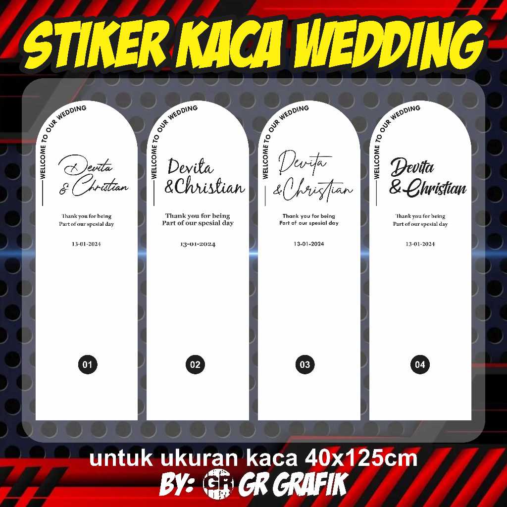 Jual Stiker Cutting Welcome Sign Model Tulisan Melingkar Di Atas