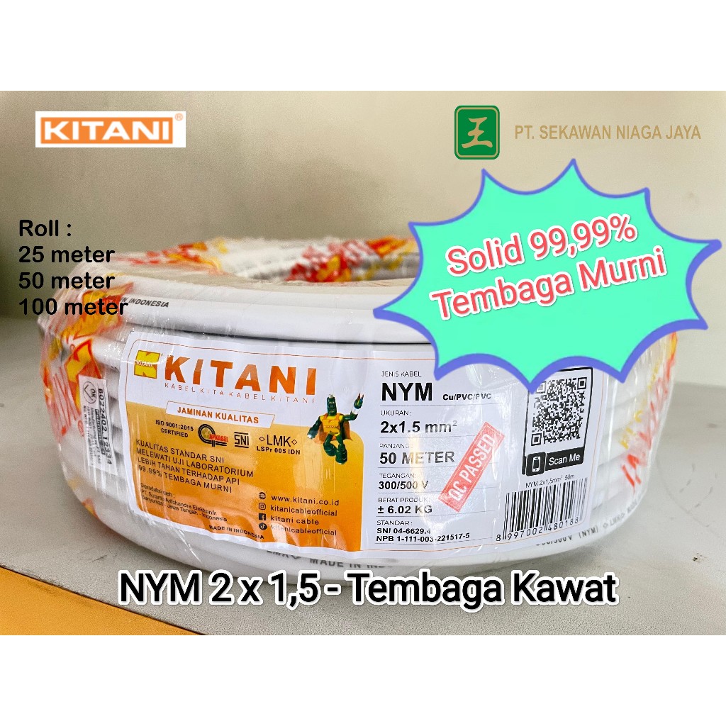 Jual Kabel Nym X Mm Kitani Kabel Tembaga Kawat Roll Meter