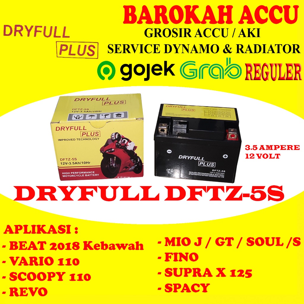 Jual Aki Motor Dryfull Plus Dftz S Dftz S Ah Shopee Indonesia