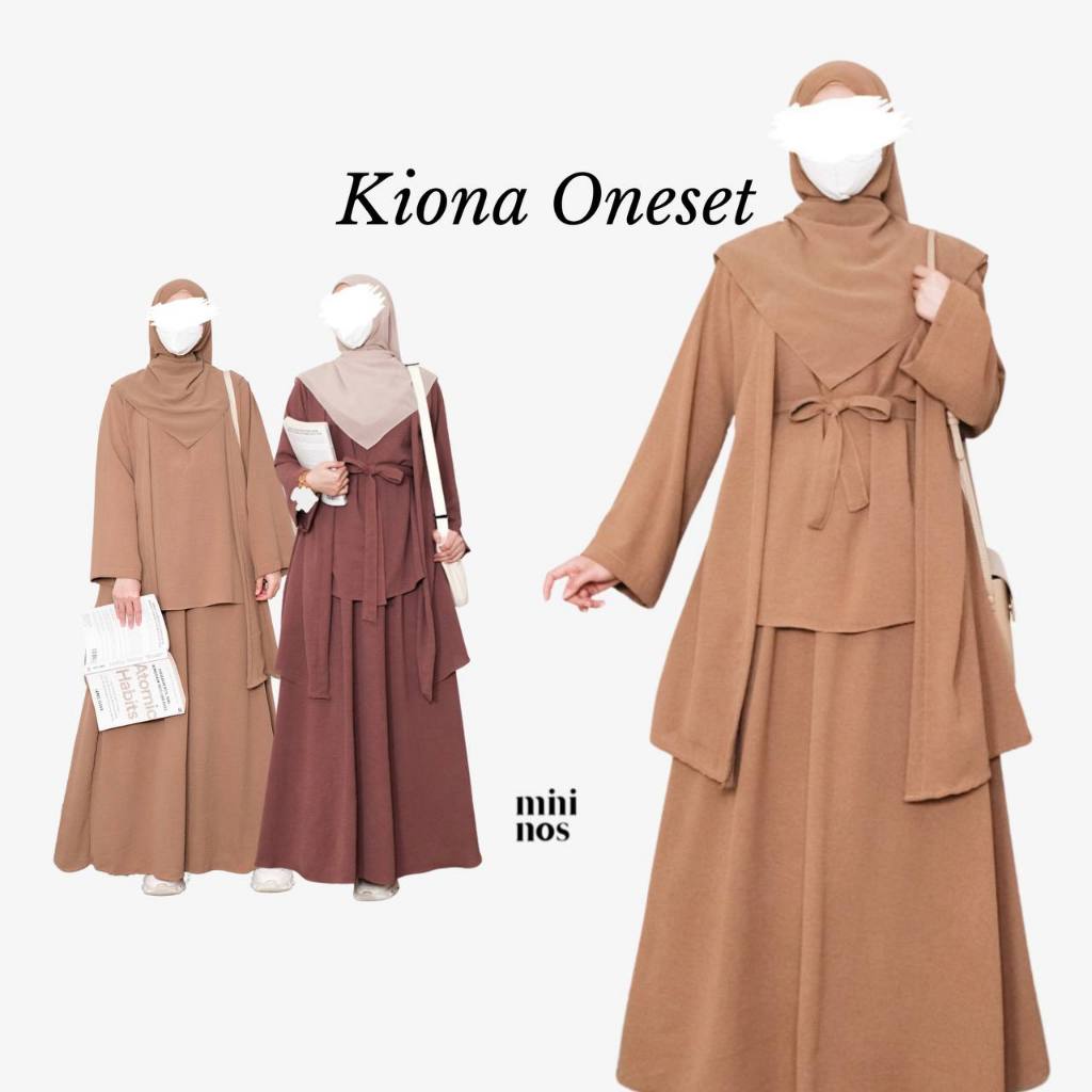 Jual Mininos Kiona Set 2In1 Setelan Remaja Muslimah Crinkle Wanita