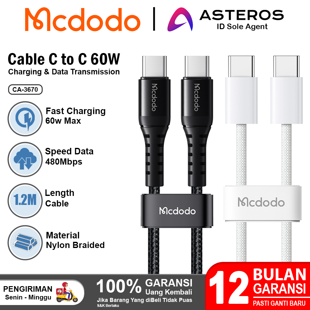 Jual MCDODO Kabel Data Type C To Type C Fast Charging 60w 100w Max