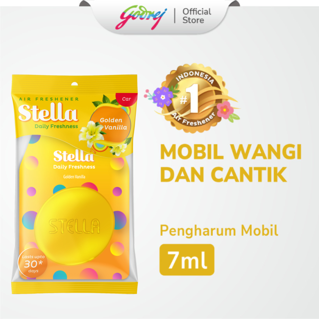 Jual Stella Daily Freshness Car Golden Vanilla 7ml Pengharum Mobil