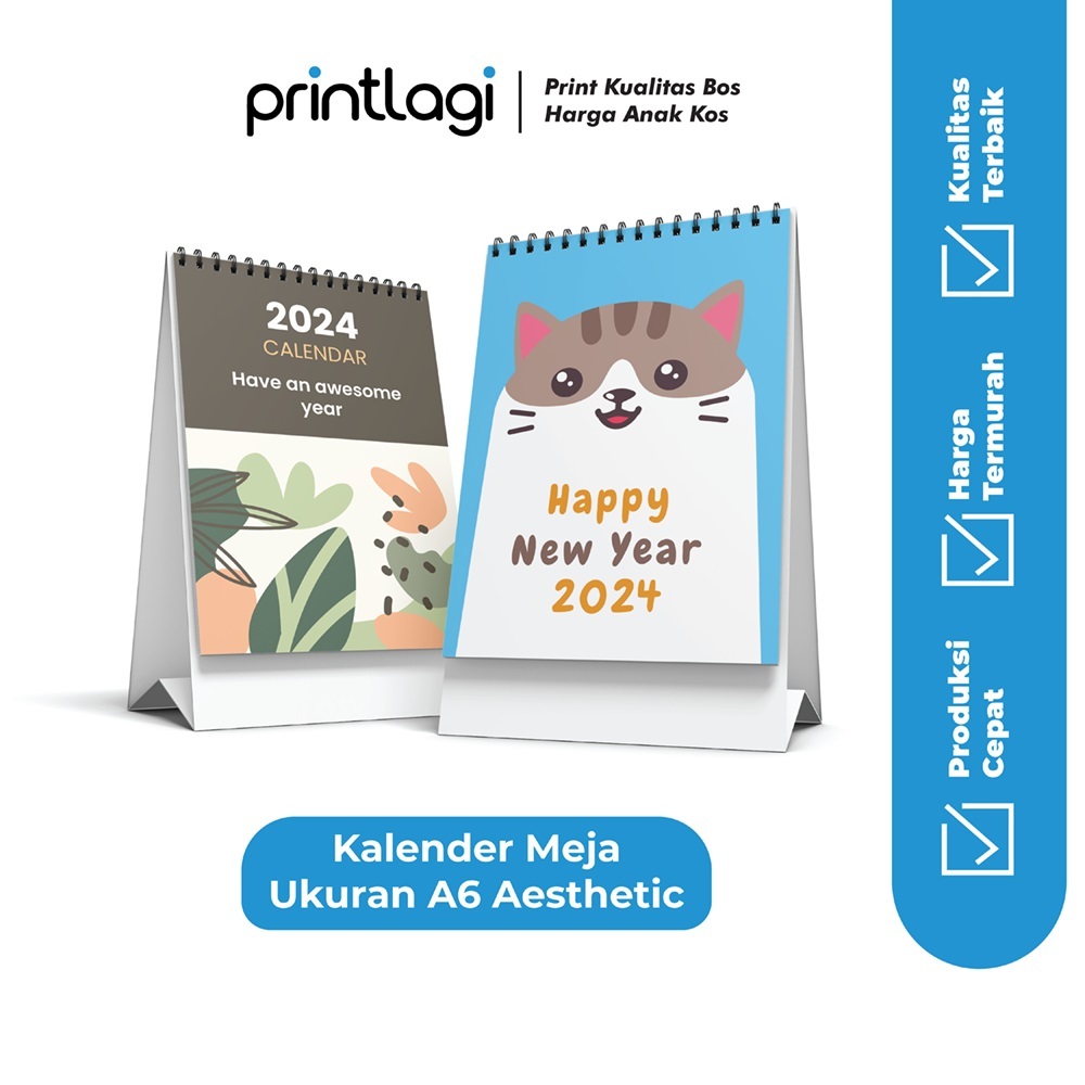 Jual Kalender Meja Ukuran A Estetik Desain Random Kalender A