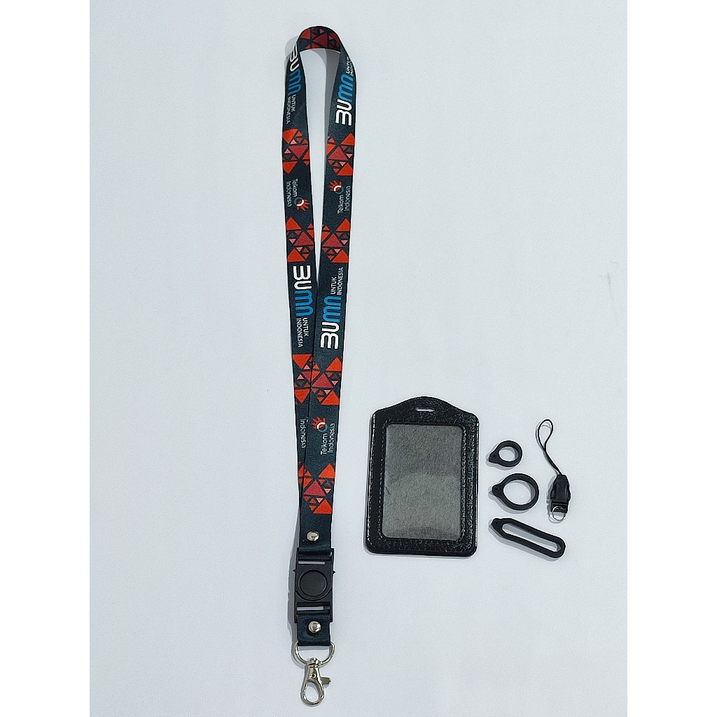 Jual Lanyard Premium Bumn Telkom Free Case Gantungan Karet Oring