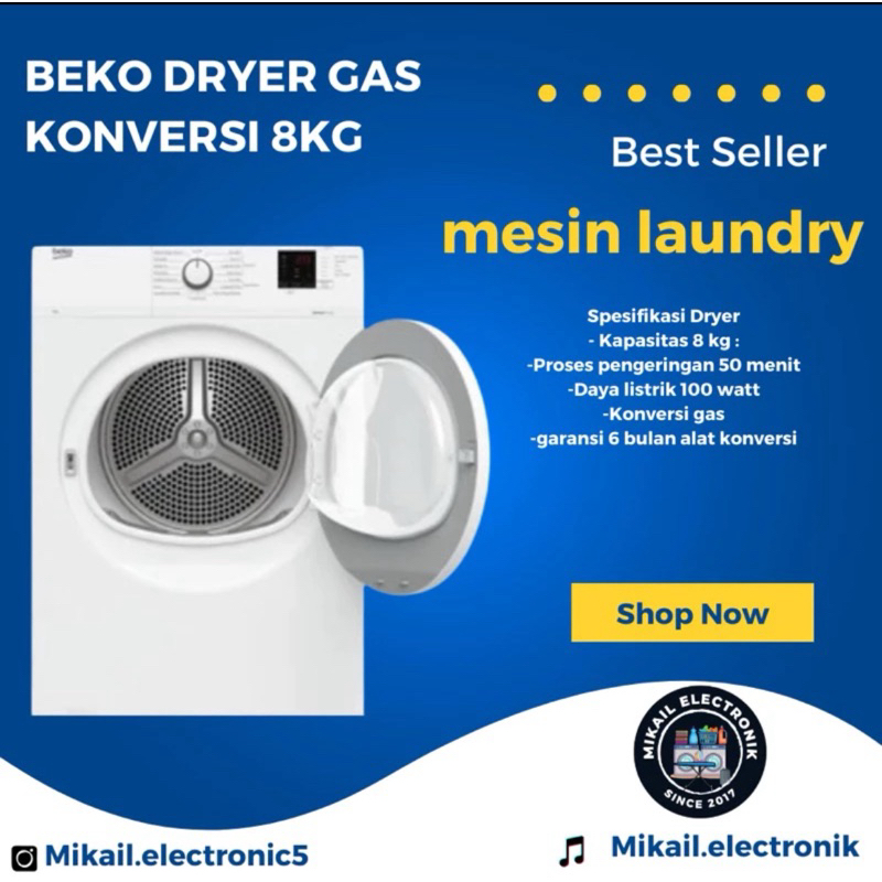 Jual MESIN LAUNDRY DRYER GAS KONVERSI LUAR BEKO 8KG Shopee Indonesia