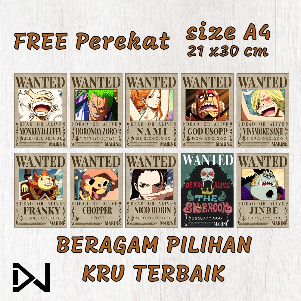 Jual POSTER BOUNTY ONE PIECE KRU KRU PILIHAN DELUSIONWALL POSTER